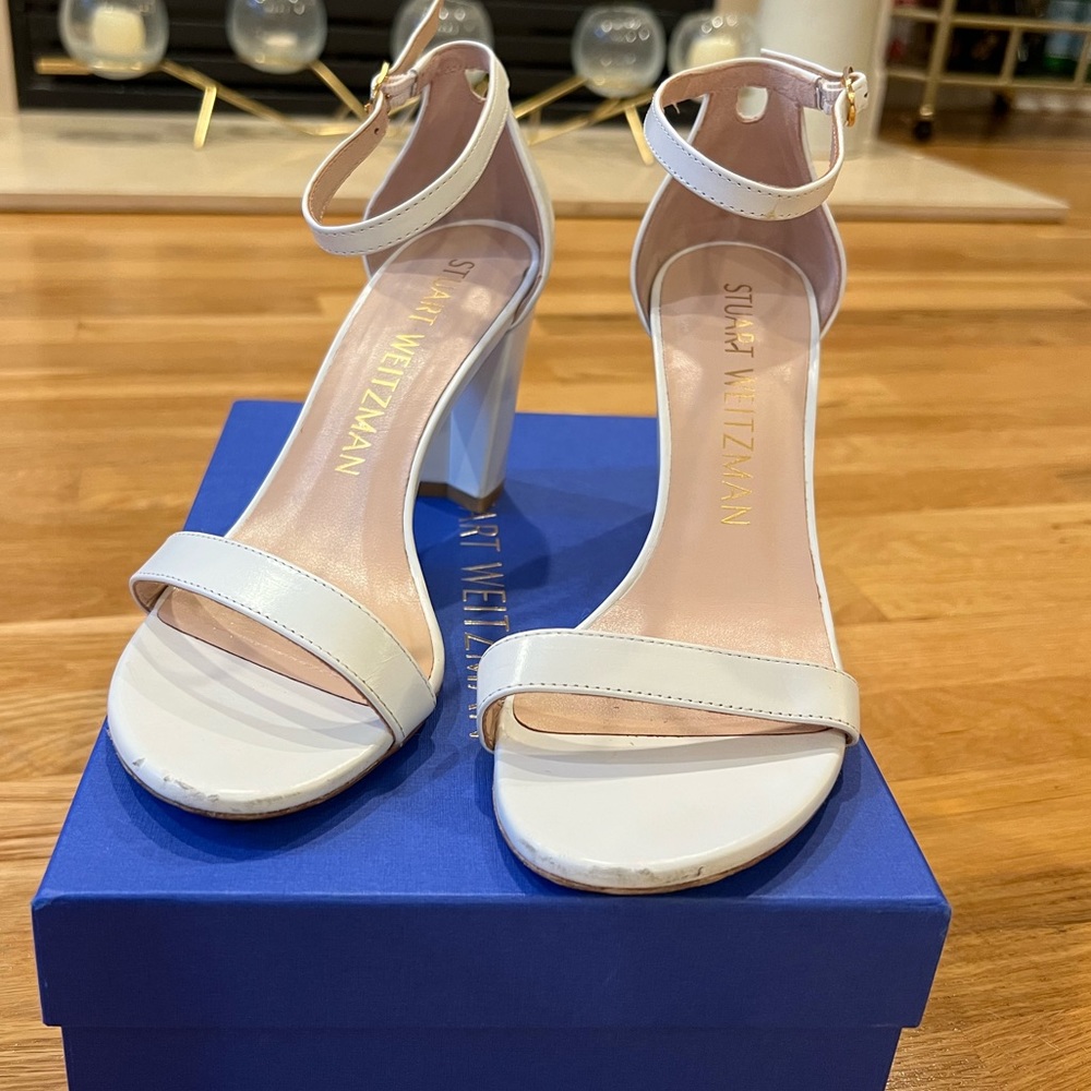 White Nearlynude Stuart Weitzman Shoes